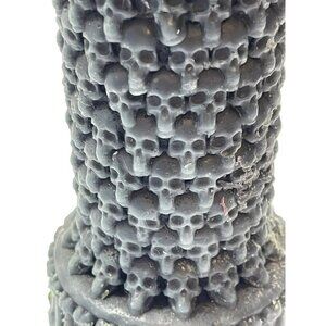 Skull Tower Candle Pillar Halloween Unlit Vanilla Scent Handmade